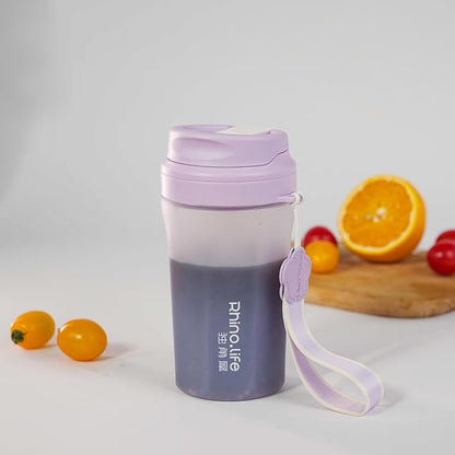 RhinoLife Premium Quality Motivational Water Bottle with Straw Lid, Shaker Gym, BPA Free Tritan Plastic 18OZ (Purple Haze)