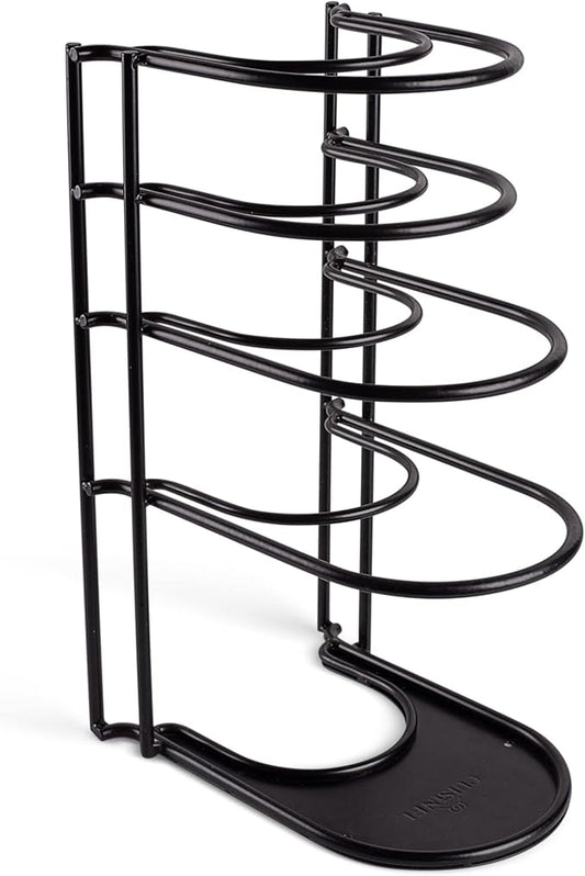 Cuisinel Pots and Pans Organizer Rack - 60 to 100-LBS Capacity Extremely Heavy Duty - 8mm Thick - Made in India - Matte-Black 15.9"-Tall 5-Tier Space Saving Kitchen Cookware Storage