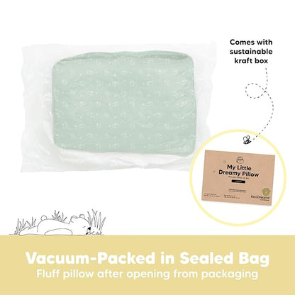 2-Pack Toddler Pillow - Soft Organic Cotton Toddler Pillows for Sleeping - 13X18 Small Pillow for Kids - Kids Pillows for Sleeping - Kids Pillow for Travel, School, Nap, Age 2 to 5 (Bunnies)