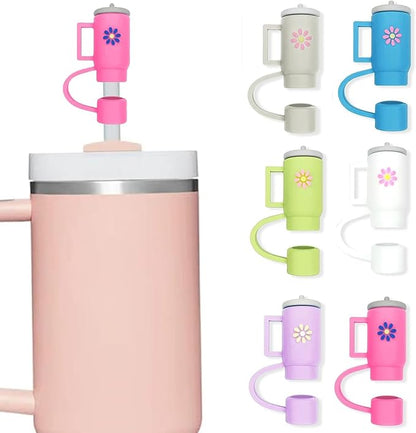 6 PCS Straws with Straw Cover Caps compatible with Stanley Adventure Quencher Tumbler, 12 Inch Straw compatible with Stanley, Straw Tips with Straws compatible with Stanley, come with 2 Brush