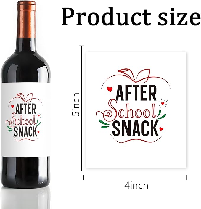 24Pcs Teacher Wine Labels Teacher Appreciation Gifts Thank You Gifts Wine Bottle Stickers End of Year Teacher Wine Labels for Bottles Gifts for Women Men