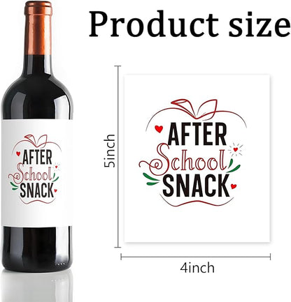 24Pcs Teacher Wine Labels Teacher Appreciation Gifts Thank You Gifts Wine Bottle Stickers End of Year Teacher Wine Labels for Bottles Gifts for Women Men