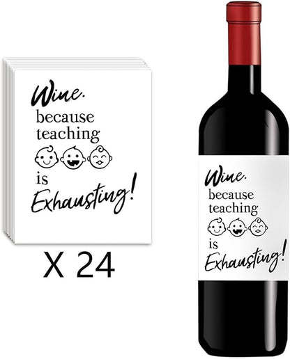 24 Pcs Teacher Thank You Gifts Wine Labels Teacher Appreciation Gifts Wine Bottle Stickers A Truly Great Teacher Wine Labels for Bottles Gifts for Women Men
