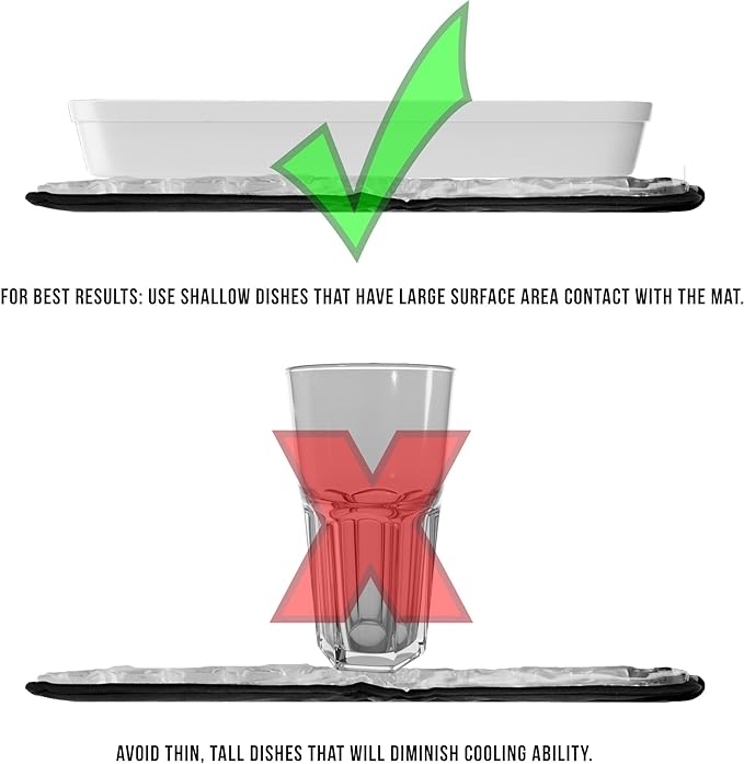 FlexiFreeze Party Mat Chiller - Food Cooling Buffet Cooler for Cold Serving Red (19" x 15")