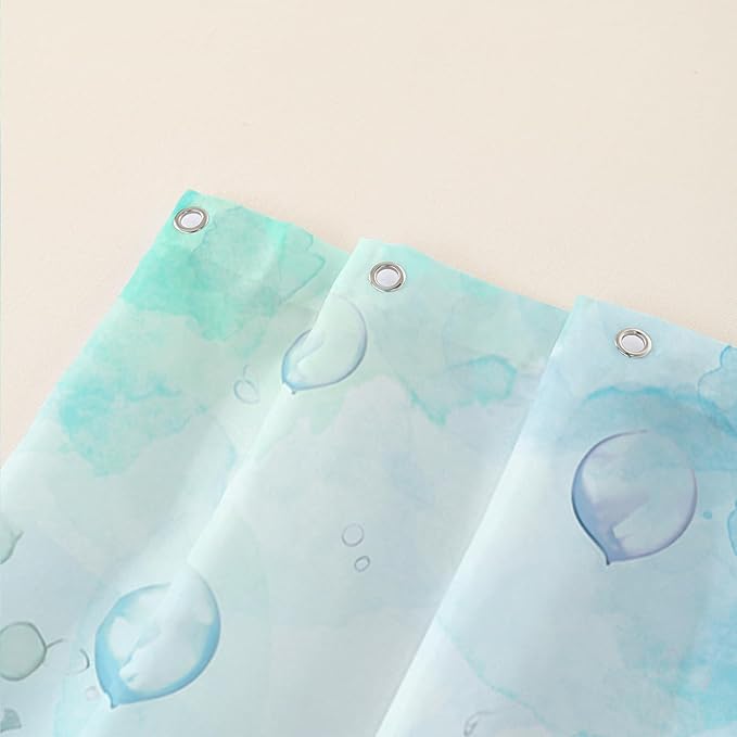 AILONEN Cute Sea Turtle Shower Curtain,Boys Kids Ocean Turtle Bath Curtain with 12 Plastic Hooks,Watercolor Sea Turtle Decorative Waterproof Curtain 60" W*72" H