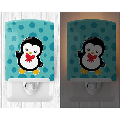 Caroline's Treasures BB8943CNL Christmas Penquin #5 Ceramic Night Light Compact, UL-Certified, Ideal for Bedroom, Bathroom, Nursery, Hallway, Kitchen, 6x4x3, Multicolor