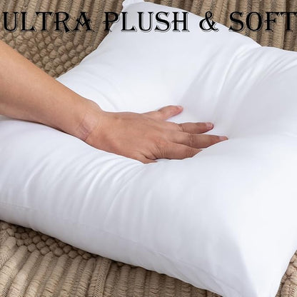 Pack of 4 Throw Pillow Inserts, 18 x 18 Square Cushion Inner Soft Fluffy Plump Stuffer Cushion Pads White Decorative Pillow Inserts (18x18 Inch (Pack of 4))