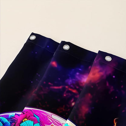 AILONEN Sugar Skull Shower Curtain for Bathroom,Romantic Rose Flower Skull Bath Curtain Decoration,Colorful Skeleton Print Waterproof Purple Curtain with 12 Plastic Hooks, 48" W*72" H