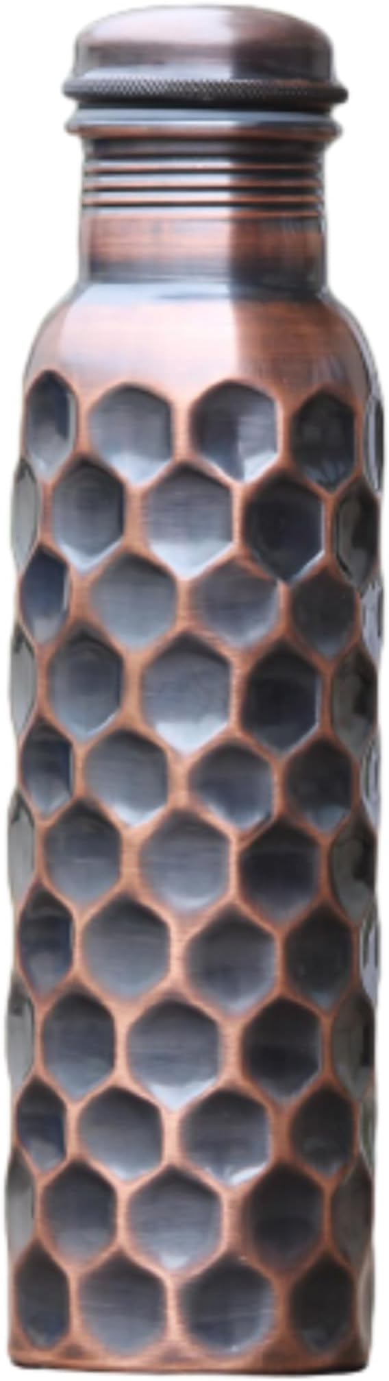Copper Water Bottle 34oz, Hammered Antique Copper Bottle with Lid Leakproof, Ayurvedic Copper Vessel to Drink More Water for Yoga Gym Sports Travel Daily Use