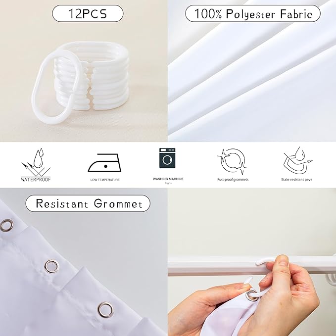 AILONEN Butterfly Shower Curtain for Bathroom, Colorful Butterfly Polyester Waterproof Bath Curtain,Modern Fashion Minimalist Shower Curtain with 12 Plastic Hooks,Black 60" W*72" H