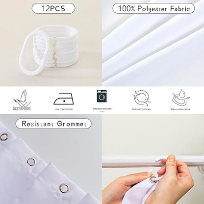 AILONEN Galaxy Shower Curtains for Boys,Solar System Bath Curtains,Outer Space Curtains for Bathroom Decor, 72" W*72" H Polyester Waterproof with 12 Hooks