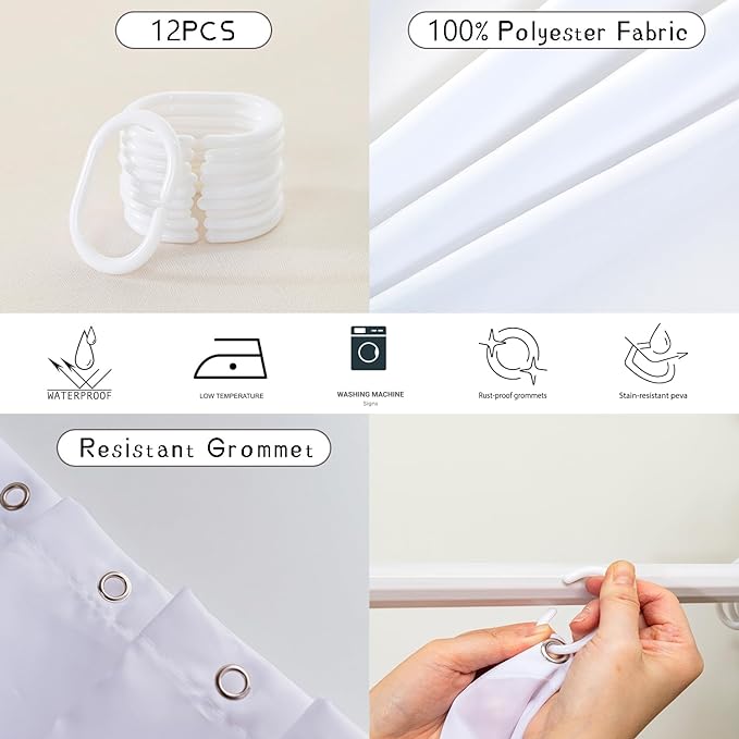 AILONEN Blue Rose Shower Curtain for Girls 3D Rose Water Droplet Retro Bathroom Decor,Modern Rose Flower Couple Lover Women Bath Curtain 72" W*96" H Polyester Waterproof Bathroom Curtain with Hooks