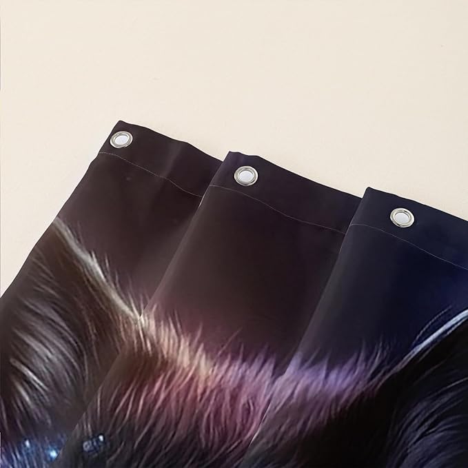 AILONEN Wolf Shower Curtain,Butterfly Flower Wolf Bath Curtain for Kids Boys Girls,Polyester Waterproof for Bathroom with 12 Plastic Hooks 72" W*84" H