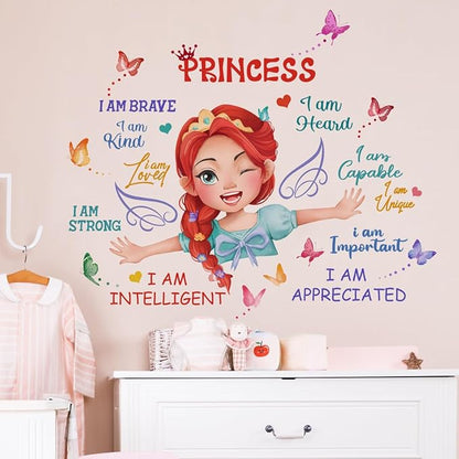 Lovely Girl Magic Adventure Wall Stickers Pink Butterfly Inspirational Quote Wall Decals for Baby Toddler Room Decorations Nursery Playroom Bedroom
