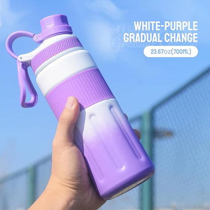 Comeon Insulated Stainless Steel Water Bottle with Lid, 24 OZ Leak Proof Vacuum Sports Water Flask for Gym, Travel, Bike, Camping