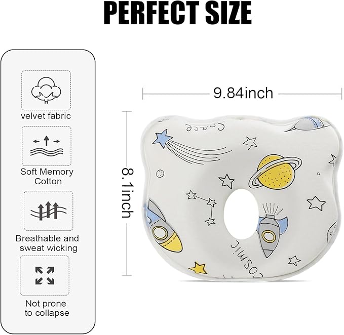 2024 New Upgrade Donut Soft and Cozy Pillow Prеvents FΙat hеad and Shapеs Ιnfant's hеad Hеad Pillow Planet2