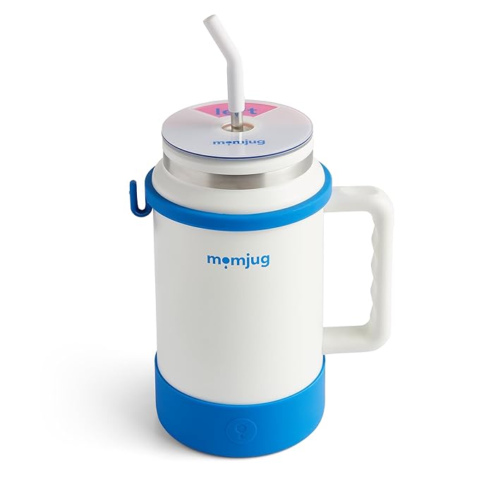 breastfeeding water bottle, 50oz (Blue with Breast Indicator Dial)