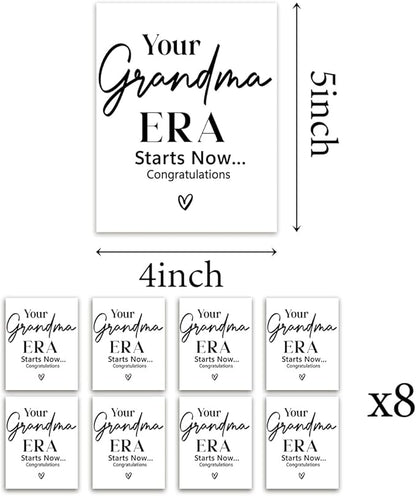 8 Pcs Grandma Pregnancy Baby Announcement Wine Labels, Funny Pregnancy Baby Announcement Gifts for New Grandma Wine Bottle Stickers Labels, Your Grandma Era Starts Now Wine Labels