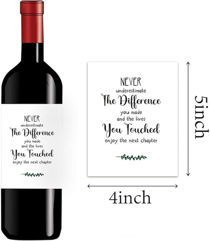 24 Pcs Farewell Gifts for Coworkers Wine Labels Goodbye Gifts for Friends Going Away Gifts for Employee Wine Bottle Stickers Enjoy the Next Chapter Wine Labels for Bottles