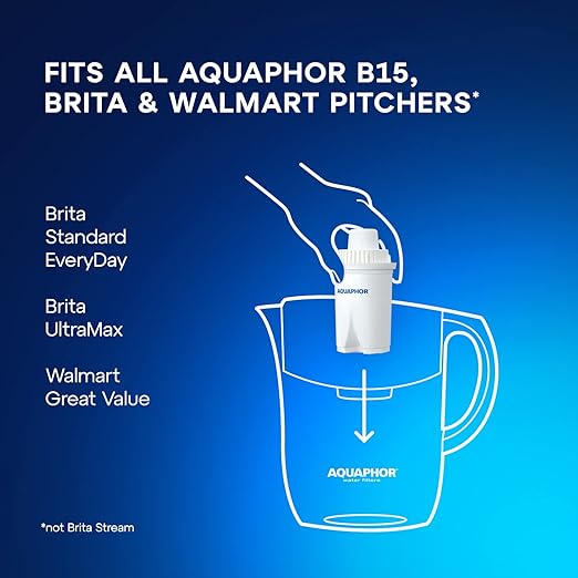 AQUAPHOR Opal 12 Cup Premium Water Filter Pitcher White, includes 1 x B15 Filter. Countertop Design, with Easy Fill flip top lid, Reduces limescale & Chlorine