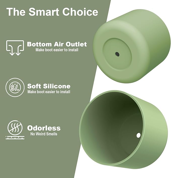 2PCS Silicone Water Bottle Boot for Owala 24oz 32oz 40oz, Anti-Slip Protective Sleeve Bottom Bumper Protector for FreeSip, Twist, and Flip Stainless Steel Water Bottles