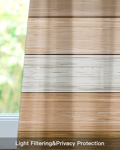 Farmhouse Kitchen Curtains Summer Fall Valances for Windows ,Brown Beach Fall Rod Pocket Country Window Treatment for Kitchen/Living Room/Bedroom/ Bathroom,42" X 12" -1 Panel, Rustic Barn Wood Texture