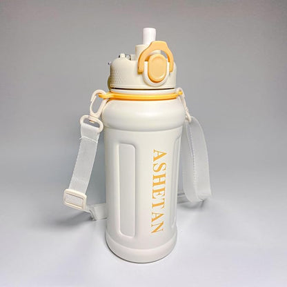 Large Capacity 32oz Insulated Cup, 316 Stainless Steel Water Bottles With Straw And Lifting Rope, Portable For Sports And Travel