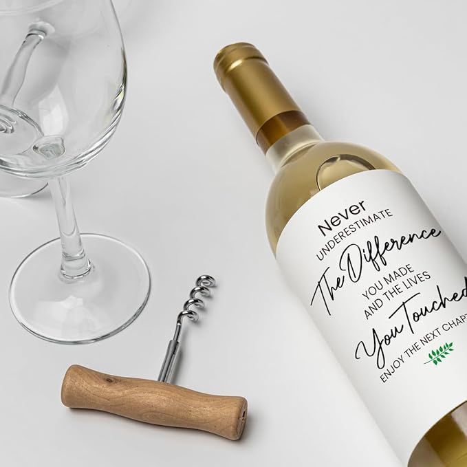 8 Pcs Going Leaving Moving Away Farewell Goodbye New Beginnings Retirement Party Decorations Gifts for Women Men Coworker Friends Never Underestimate The Difference You Made Wine Labels