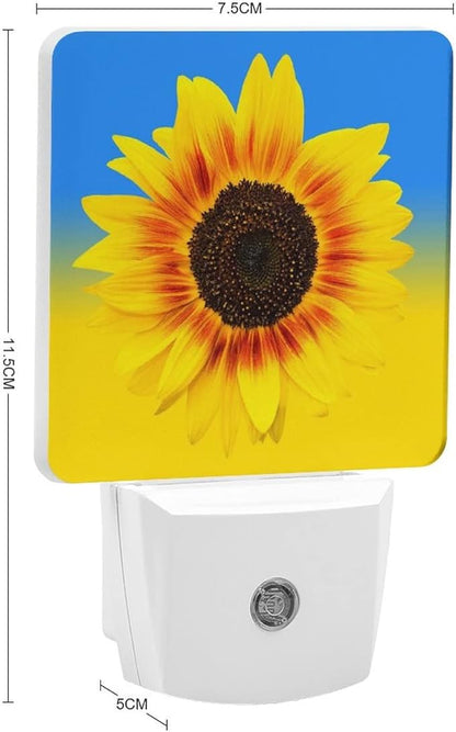 LED Night Lights Lamp with Dusk to Dawn Sensor, Bright Yellow Sunflowers Head Night Lamp, Night Lights Plug Into Wall for Kids Room, Bedroom, Bathroom, Kitchen, Hallway