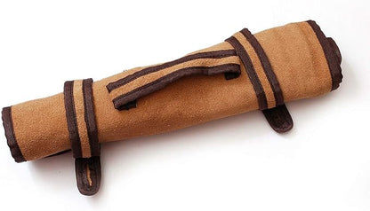 Randy,Custom made damascus steel kitchen/chef's knife set with leather roll bag DR-1061-B-6.