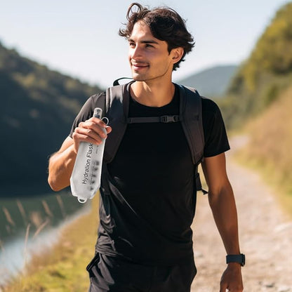 250 ml Transparent Frosted Texture Soft Flask, BPA Free, for Running, Hiking, Cycling, Folding Bottle