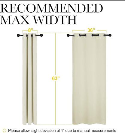 NICETOWN Kitchen Curtains for Decoration, Thermal Insulated Grommet Room Darkening Draperies/Panels for Laundry (Beige, 2 Panels, W42 x L63 inches)
