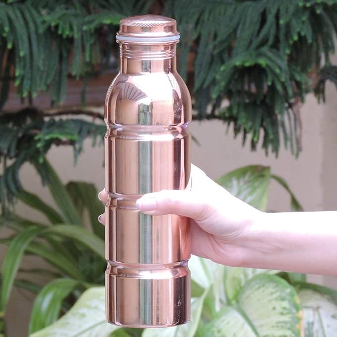 Pure Copper Water Bottle | Copper Stylish Bottle Joint Free with Ayurvedic Benefited 100% Pure and Leak Proof Bottle 33.84 US FL Ounce Capacity
