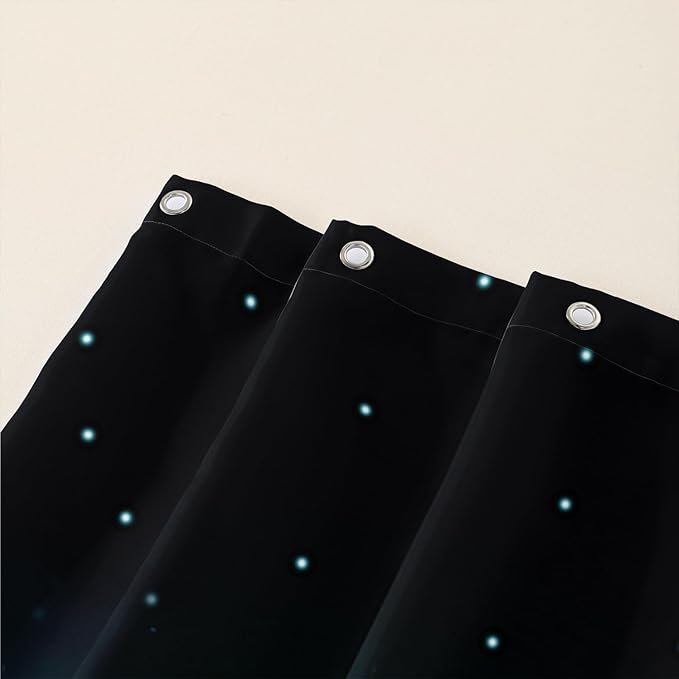 AILONEN Blue and Red Rose Shower Curtain,Cute Dolphin Shower Curtain for Bathroom Decor,72" W*96" H Polyester Waterproof Evening Starry Moon Flower Bath Curtain with 12 Hooks