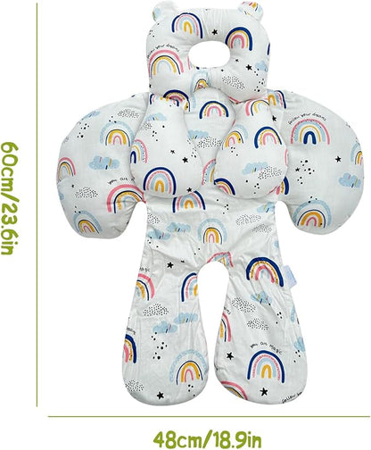 Baby Toddler Stroller Pillow for Newborn, Infant Car Seat Insert Carseat Sleeping Cushion, 2-in-1 Body Ultra-Soft Comfort Support