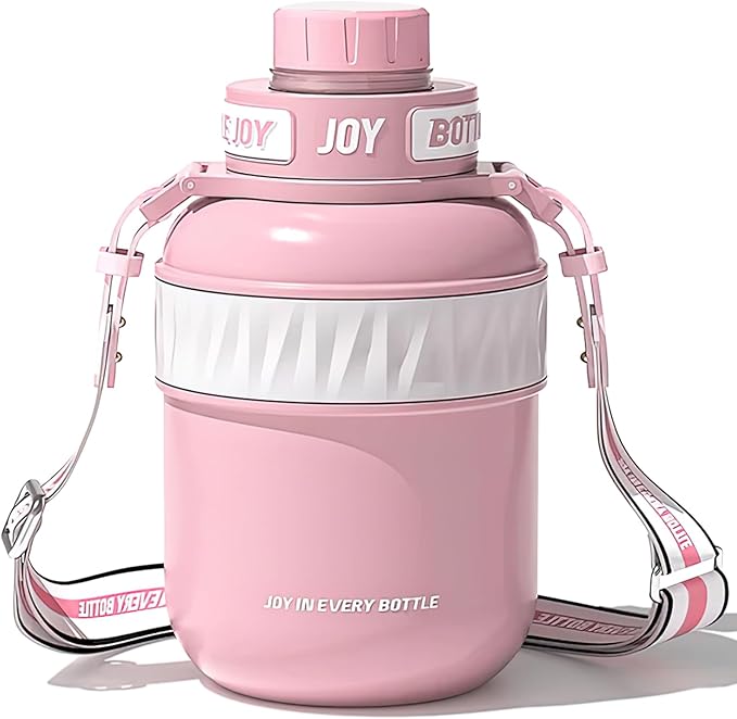 Stainless-Steel Water Bottle: Leakproof Lid, Perfect Sip, Double Insulated, Eco-Friendly, Dishwasher Safe & Stylish Strap (Coral, 32 oz)