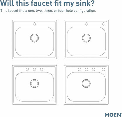 Moen Haelyn Matte Black Touchless Single-Handle Pull-Down Sprayer Kitchen Faucet with Soap Dispenser, Features Power Clean for a Faster Wash, 87627EWBL