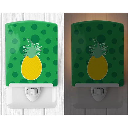 Caroline's Treasures BB8817CNL Beach Pineapple Ceramic Night Light Compact, UL-Certified, Ideal for Bedroom, Bathroom, Nursery, Hallway, Kitchen, 6x4x3, Multicolor