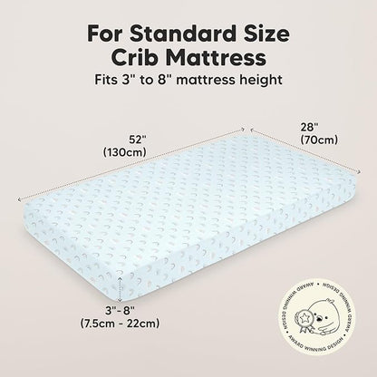 2-Pack Crib Sheets for Boys,Girls - Viscose Derived from Bamboo Fitted Crib Sheet, Organic Baby Crib Sheets, Crib Mattress Sheet,Toddler Bed Sheets,Baby Sheets for Crib Fitted Sheets(Jolly Rainbow)