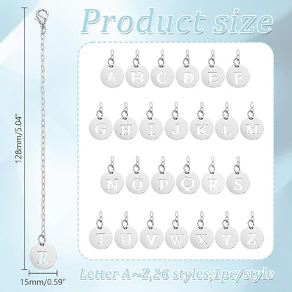 AHANDMAKER 26 PCS Letter Charm For Cups Water Bottle Charms Accessories Name ID Initial Letter Handle Personalized Charm for Stanley Tumbler Cup