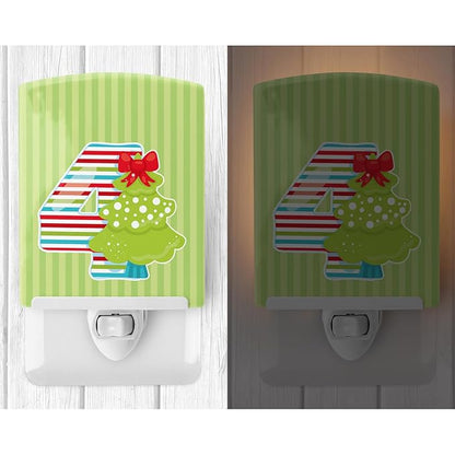 Caroline's Treasures BB8690CNL Christmas Month 4 Ceramic Night Light Compact, UL-Certified, Ideal for Bedroom, Bathroom, Nursery, Hallway, Kitchen, 6x4x3, Multicolor