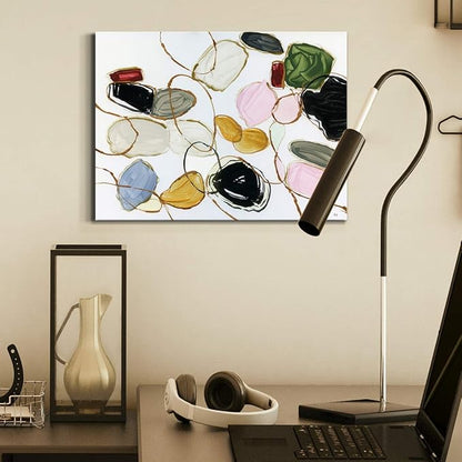 Renditions Gallery Canvas Wall Art Modern Paintings Decorations Colorful Brushstroke Jewels Abstract Watercolor Wall Hanging Artwork Prints for Bedroom Office Kitchen - 12"x18" LT33