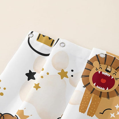 AILONEN Cute Lion Shower Curtain for Bathroom, Children Kwwaii Animal Bathroom Curtain Decor,Printed Bath Curtain for Boys Girls 72" W*84" H Polyester Waterproof Bathroom Curtain with 12 Hooks