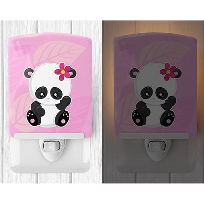 Caroline's Treasures BB6799CNL Hey Ya'll Panda Ceramic Night Light Compact, UL-Certified, Ideal for Bedroom, Bathroom, Nursery, Hallway, Kitchen, 6x4x3, Multicolor