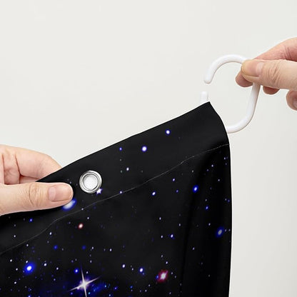 AILONEN Magic Mushroom Shower Curtain for Kids Girls,Glowing Mushrooms and Starry Night Waterproof Fabric Shower Curtain for Bathroom,Butterfly Plants Shower Curtain Set with Hooks,72" W*96" H