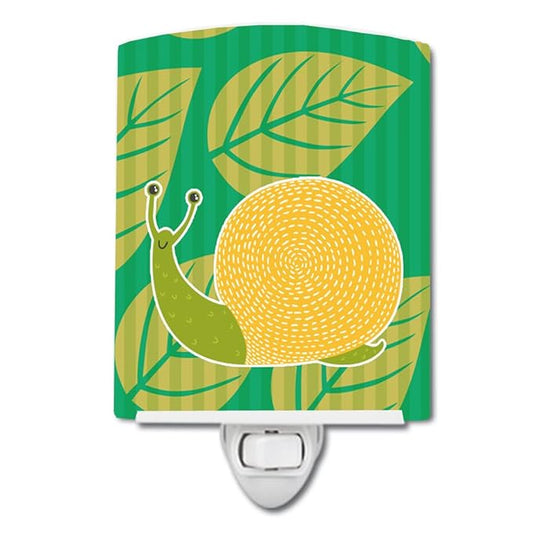 Caroline's Treasures BB6783CNL Snail Ceramic Night Light Compact, UL-Certified, Ideal for Bedroom, Bathroom, Nursery, Hallway, Kitchen, 6x4x3, Multicolor