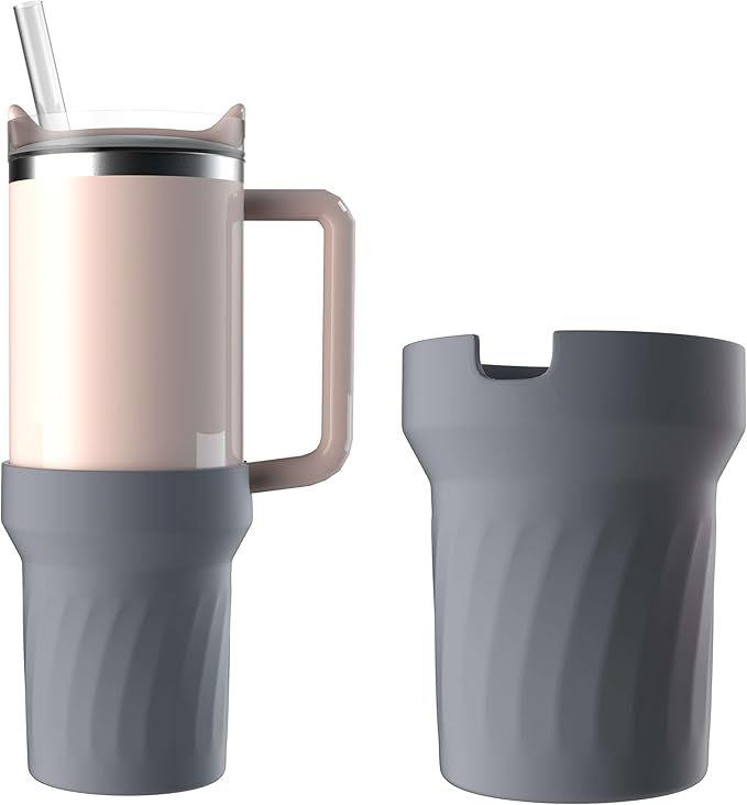40oz Cup Accessories, Silicone Boot for 40oz Tumbler, Bottom Protector Cup Boot, Water Bottle Holder（Silicone Grey）