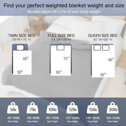 Knitted Weighted Blanket(Beige 50"x60" 7lbs),Home Décor Cooling Throw Blanket for Hot Sleepers,Hand Made Chunky Knit Heavy Blanket Use on Twin Size Bed