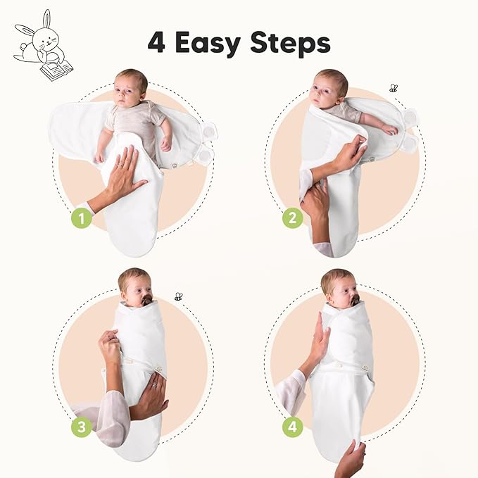 3-Pack Organic Baby Swaddle Sleep Sacks - Newborn Swaddle Sack, Ergonomic Baby Swaddles 0-6 Months, Swaddles for Newborns, Baby Sleep Sack, Baby Swaddle Blanket Wrap, Baby Essentials (Sage, L)
