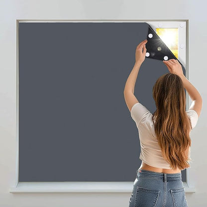 Portable Blackout Shades 100% Blackout Curtains for Bedroom Small Window Curtains No Light Kitchen Windows Insulated for Nursery for Baby Travel Curtain,Gray,56" W x 120" L,1 Panel